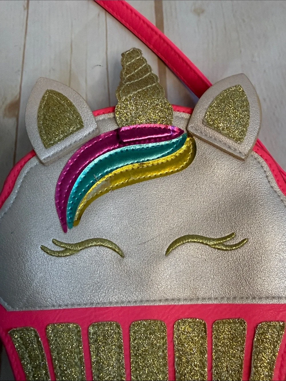 Kids Unicorn Cupcake Crossbody Bag Purse Dress-Up Accessory